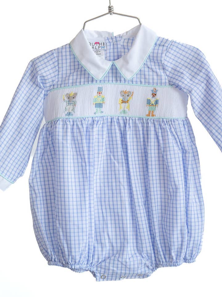 Ruth and Ralph - Wholesale Jumpsuit - Baby - Nutcracker Smocked Henry Bubble1
