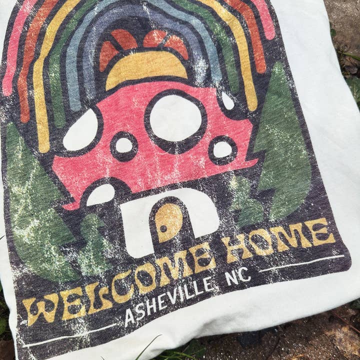 Menottees - Wholesale Screen Printed T-Shirt - Unisex - Welcome Home (Summer Mushroom - Organic) | Asheville Tee3