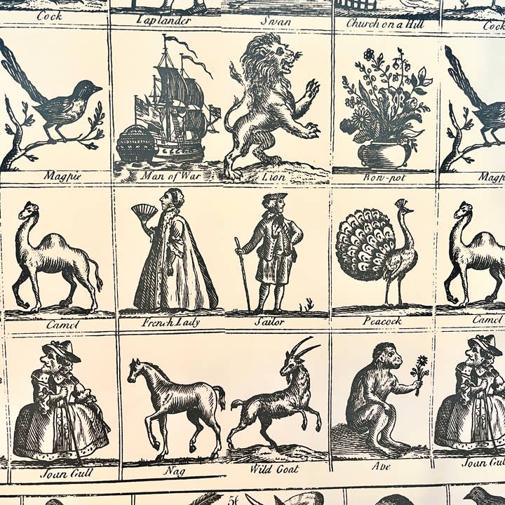 Parcel - Wholesale Flat Wrap - Parcel Artisan Wrapping Paper, Old English Woodcuts1