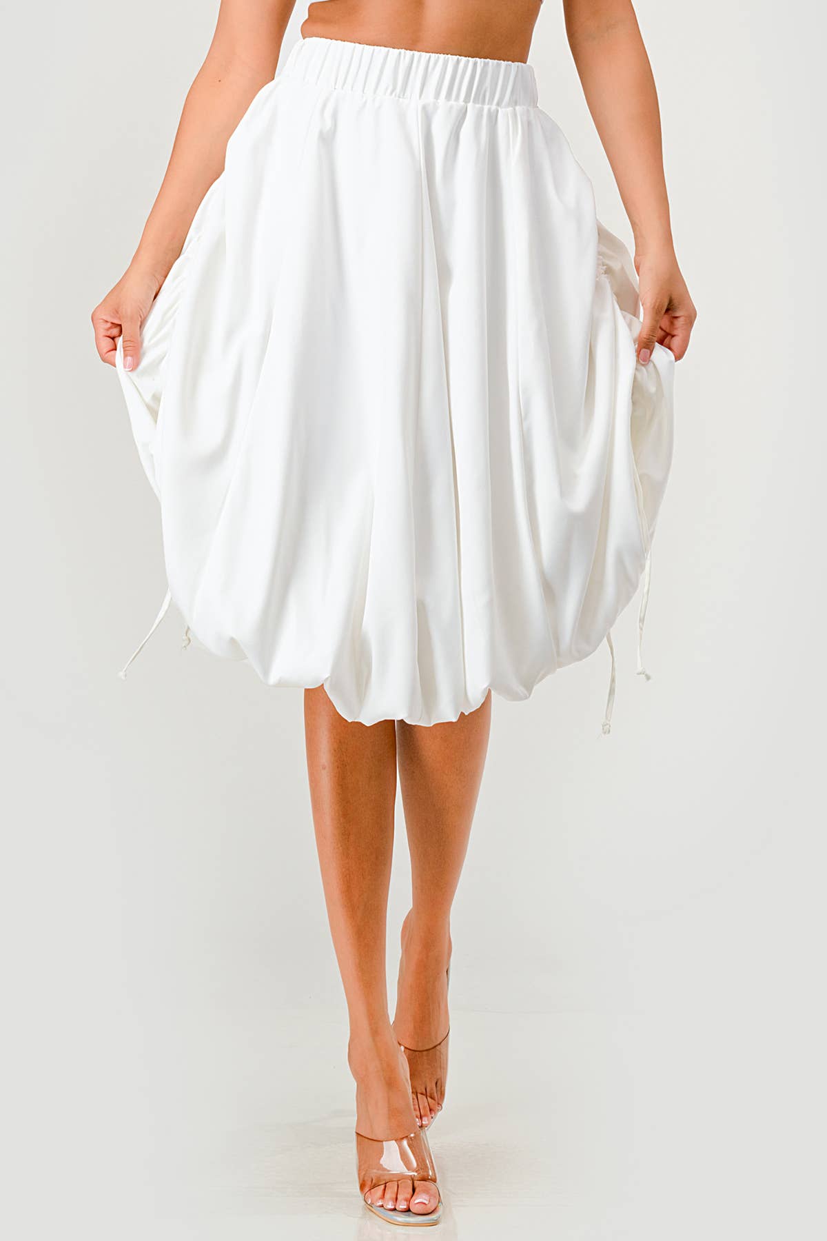 Namatt Design - Venta al por mayor Falda - Mujer - Falda midi burbuja ajustable con cordón lateral regular3