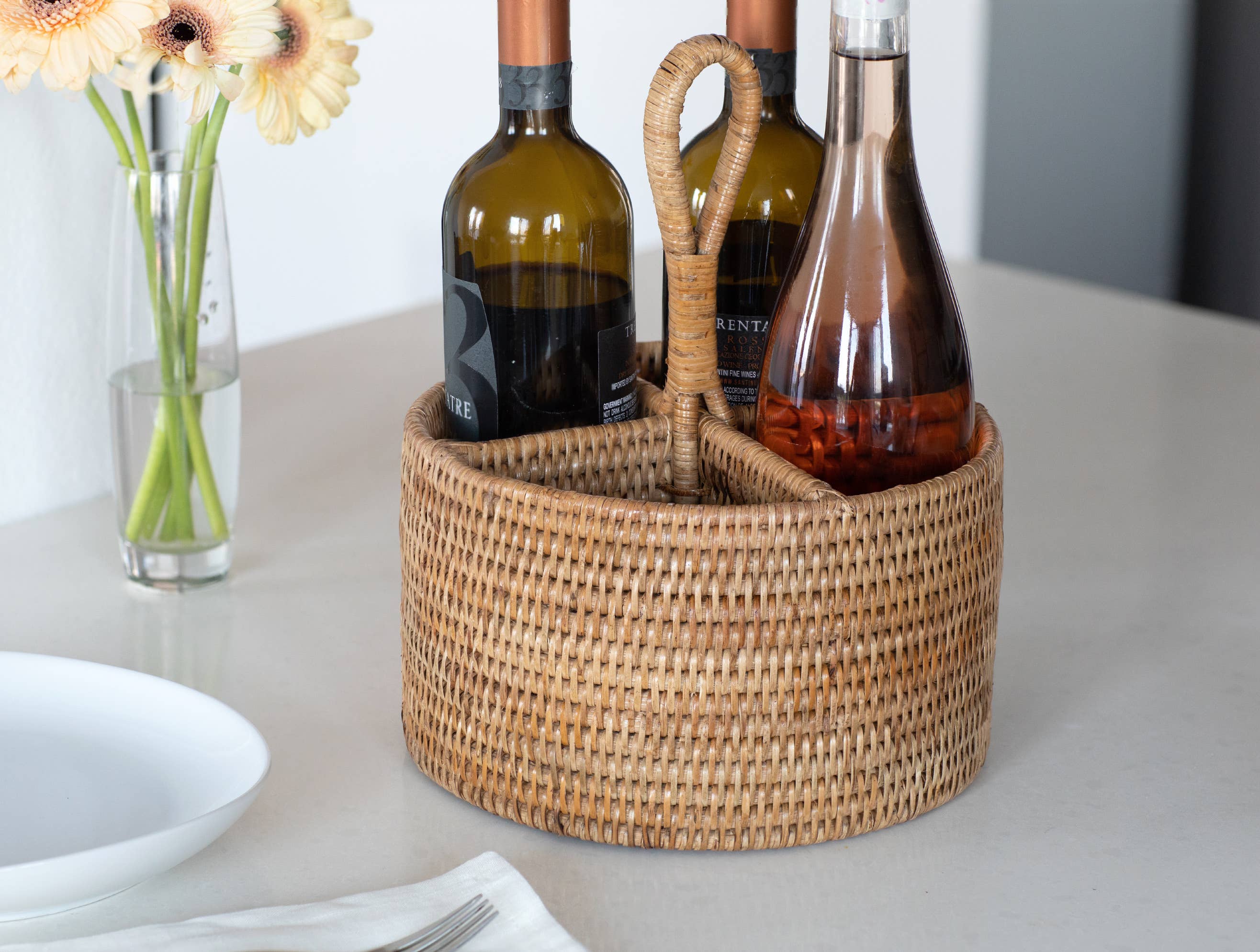 Artifacts Trading Company - Wholesale Utensil Holder - Rattan 4-Section Cutlery Caddy – Utensil Holder3