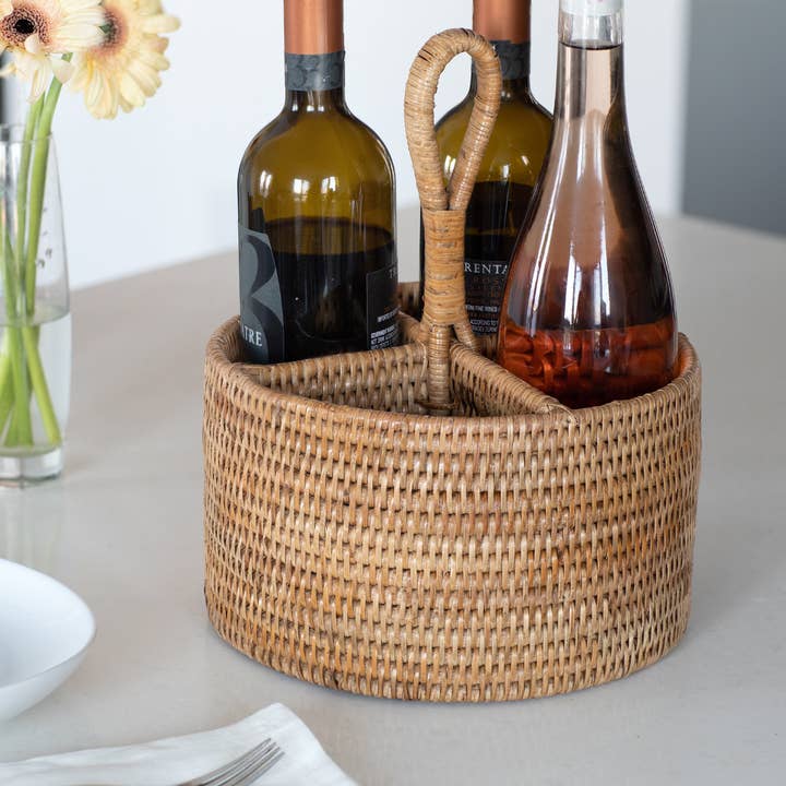 Artifacts Trading Company - Wholesale Utensil Holder - Rattan 4-Section Cutlery Caddy – Utensil Holder3