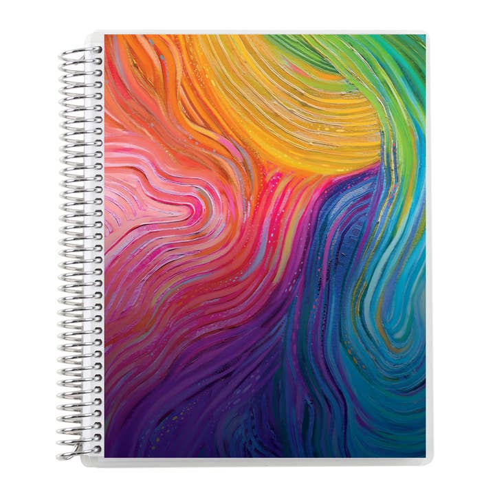 Erin Condren Design - Wholesale Notebook - 7x9 Evolve Coiled Notebook - lined, platinum coil7