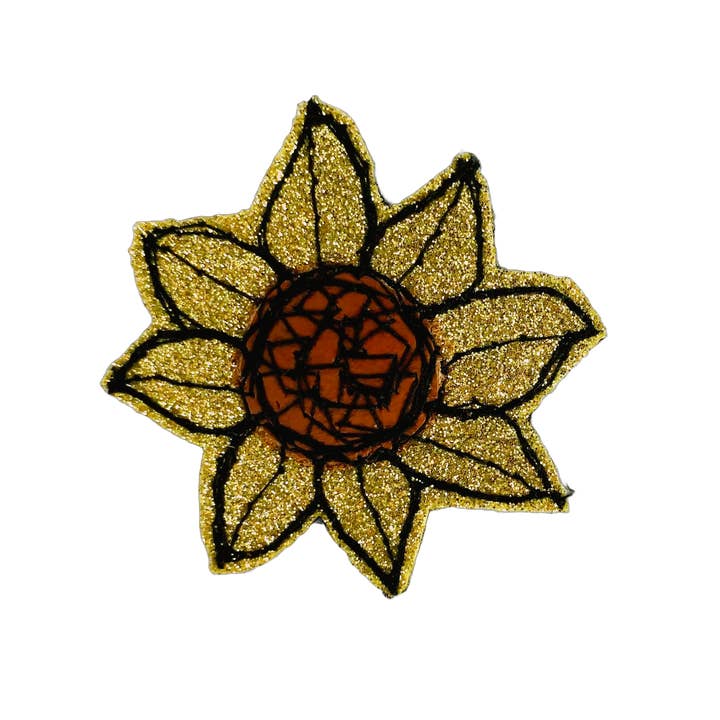 Mini-Brosche mit Sonnenblumenmotiv für den Großhandel von Bumblebee Design Treasures