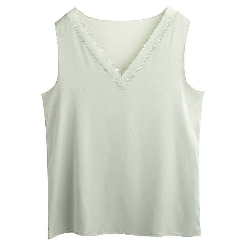 UZ Wholesale Store - Wholesale Tank Top - Women's - Sweet V-Neck Wide Strap Tank Top With Mesh Splice7