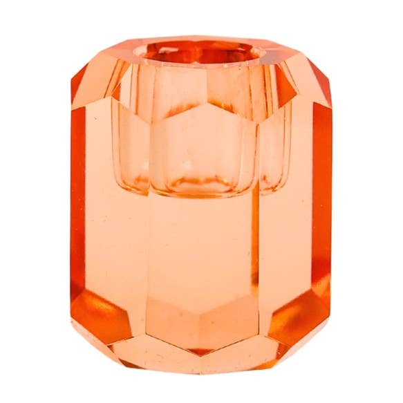 Candlestick Candle Holder Crystal Orange for wholesale by Aifcandles