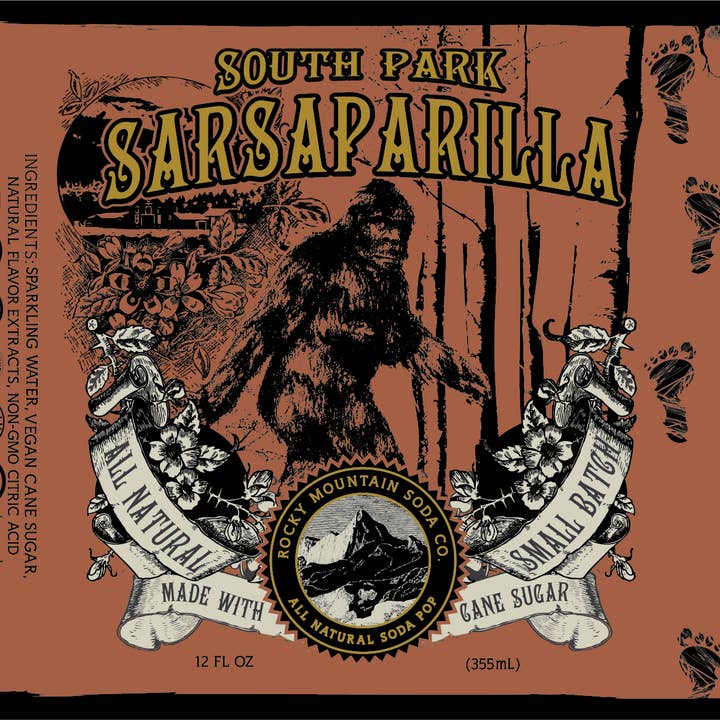 Rocky Mountain Soda - Wholesale Soda/Carbonated Drink - South Park Sarsaparilla Soda Pop (BOTTLES ONLY)