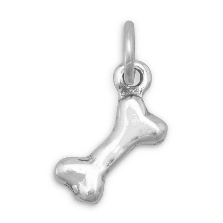 Silver or Gold 3D Dog Bone Charm for wholesale by Silver Stars Collection