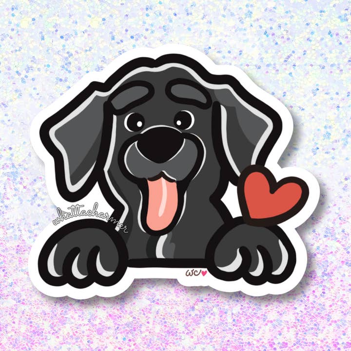 Labrador Retriever (Lab) Dog Sticker, Black for wholesale by WhattaCharmer