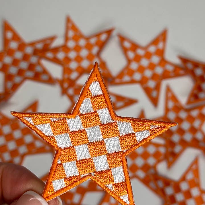 Aloe and Milk Boutique - Wholesale Patch - Checkered Star patch, game day patch, dance, cheer patch4