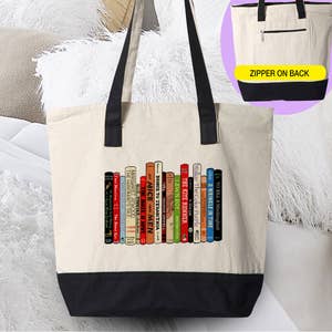 Canvas Tote Bags, Aesthetic Library Book Bags, Reusable Cute