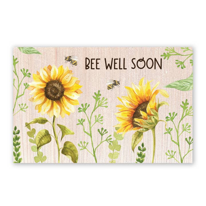 Tarjeta postal de madera de Bee Well Soon para venta al por mayor de Works of Heart