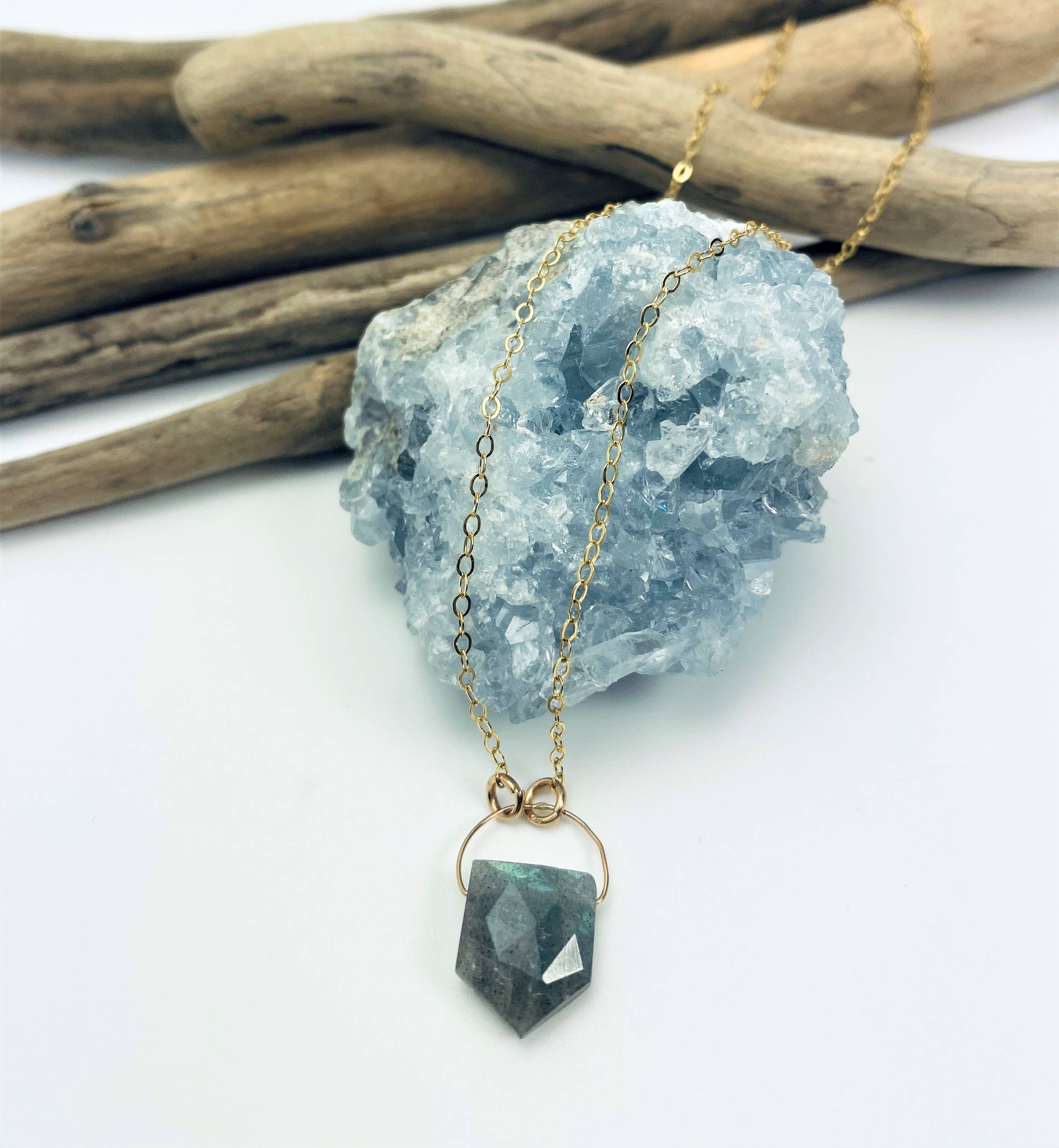 Laura J Designs - Wholesale Pendant/Charm Necklace - Labradorite Dagger Necklace2