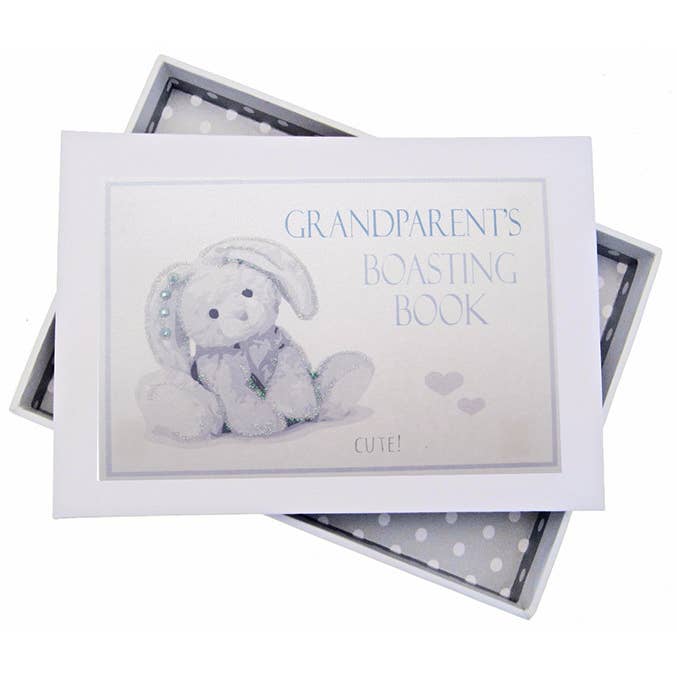 Morföräldrars kaninblå mini fotoalbum för wholesale av White Cotton Cards