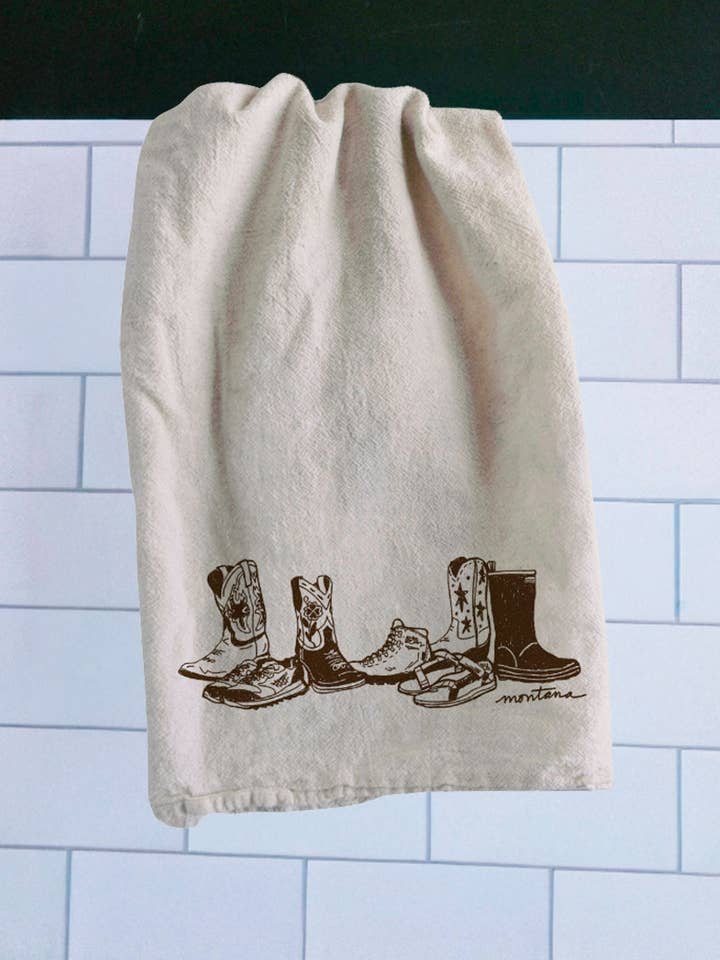 Torchon Empreinte du Montana pour la vente par Intrigue Ink