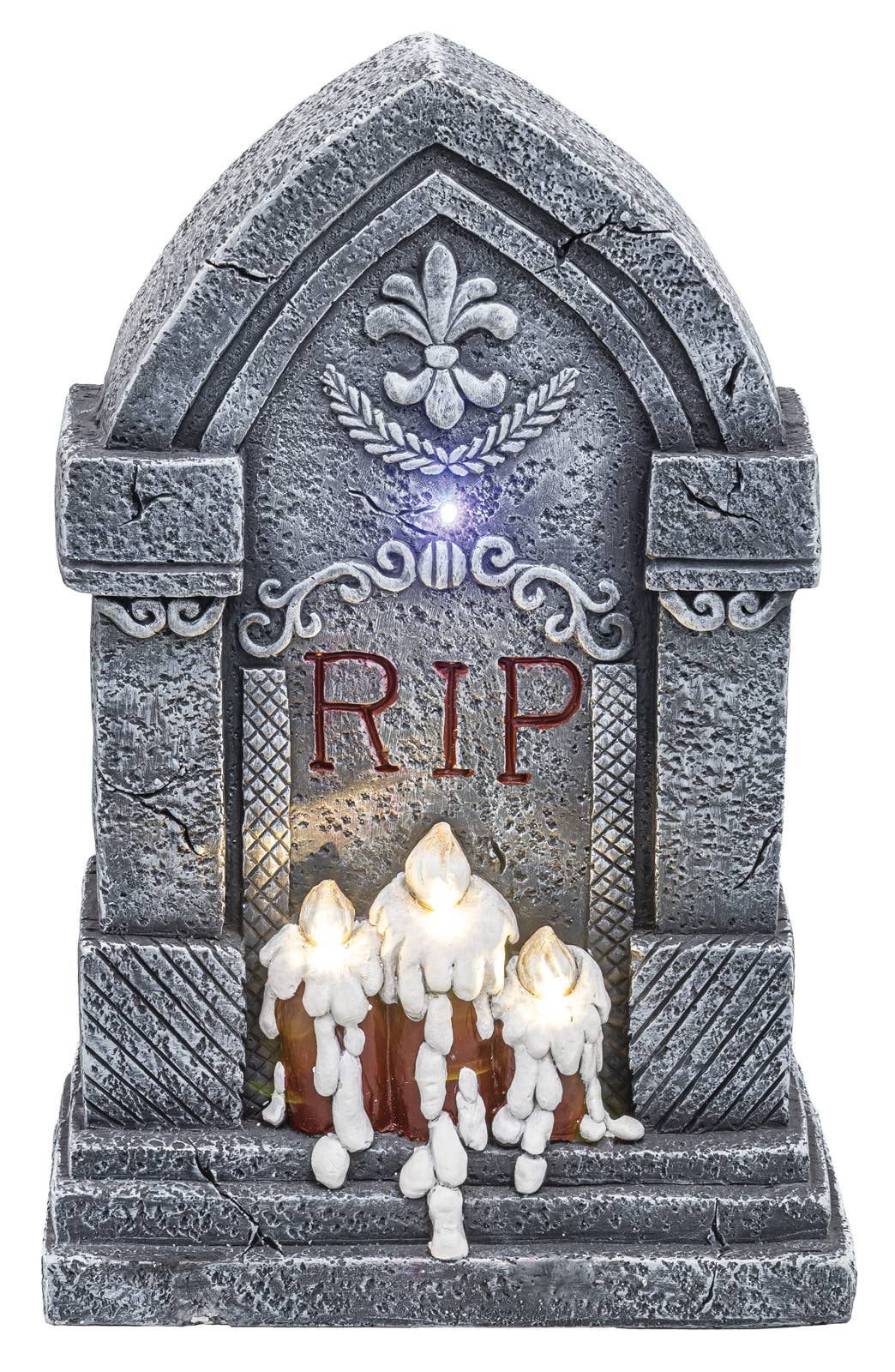 Hanna's Handiworks – wholesale Decorative tabletop object – RIP Halloween Candles Tombstone with Lights0