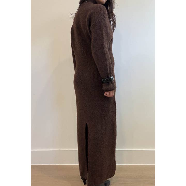Et Clet - Wholesale Dress - Women's - Knitted Funnel Neck Midi Dress3