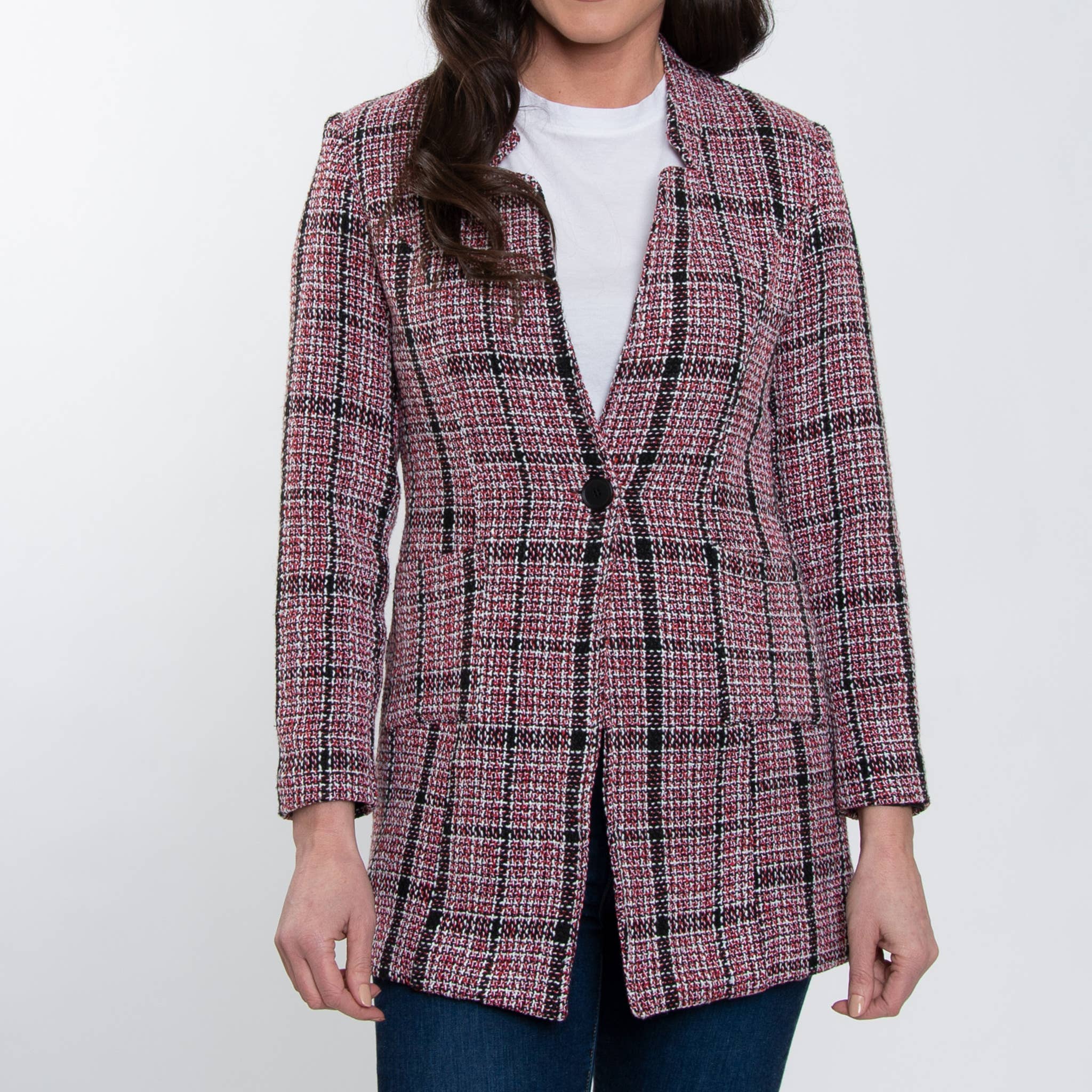 Elsie & Zoey - Wholesale Blazer - Women's - SALE - 6 Piece Lyra Plaid Long Boucle Blazer Assortment5