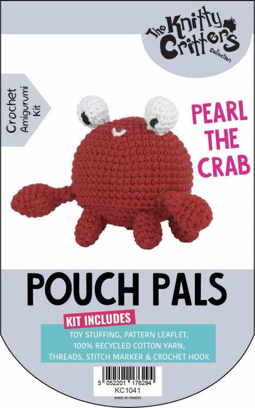 Creative World of Crafts – wholesale Knitting/Crochet Supplies – Knitty Critters - Pouch Pals 3 - Pearl The Crab1