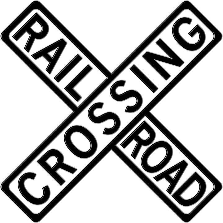 Railroad Crossing 3D metalen bord - 30* 30 inch voor wholesale door inVintage