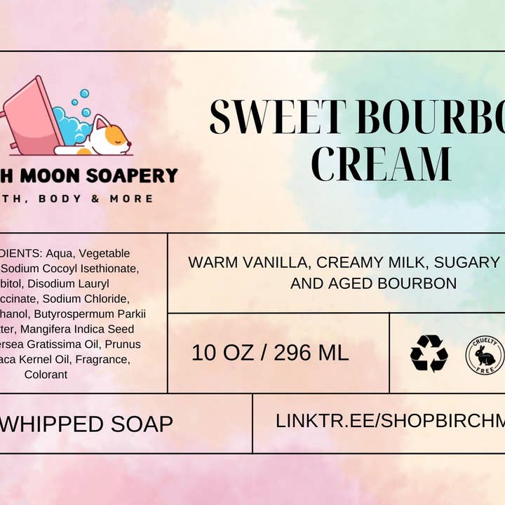 Savon fouetté à la crème de bourbon pour la vente par Birch Moon Soapery