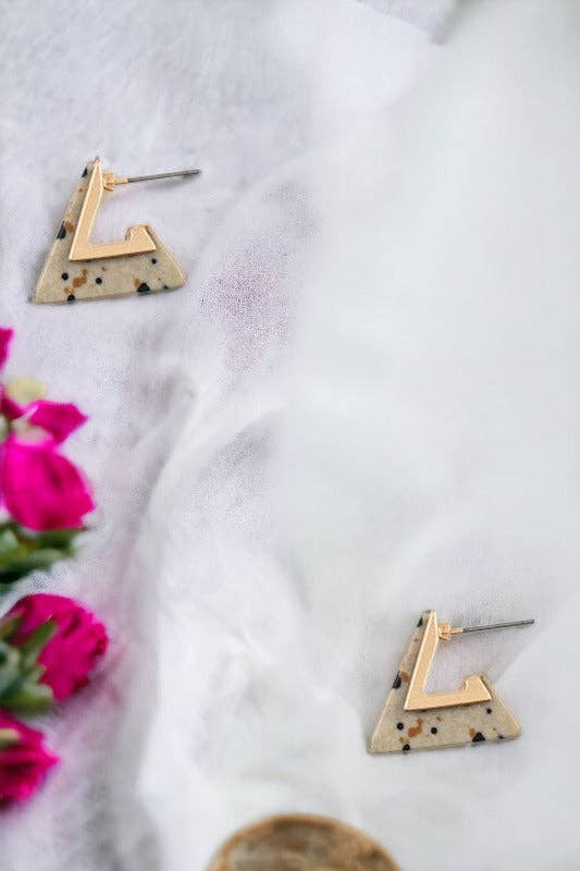 Andrea Bijoux - Wholesale Stud/Post Earrings - Semi Triangle Gem Accent Post Earring0