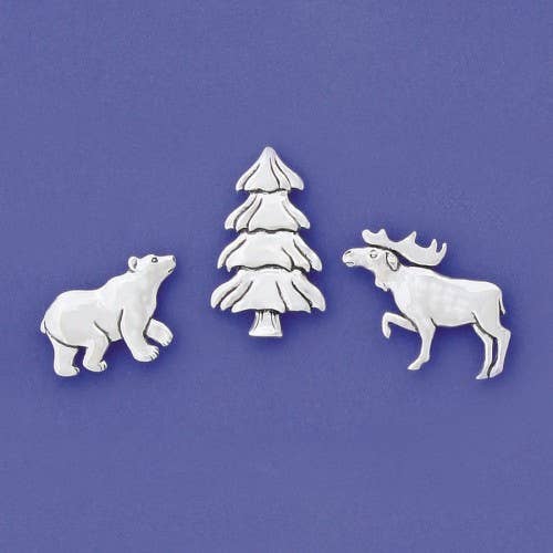 Basic Spirit - Wholesale Magnet - Moose/bear/tree Med. Magnet Set (Boxed)