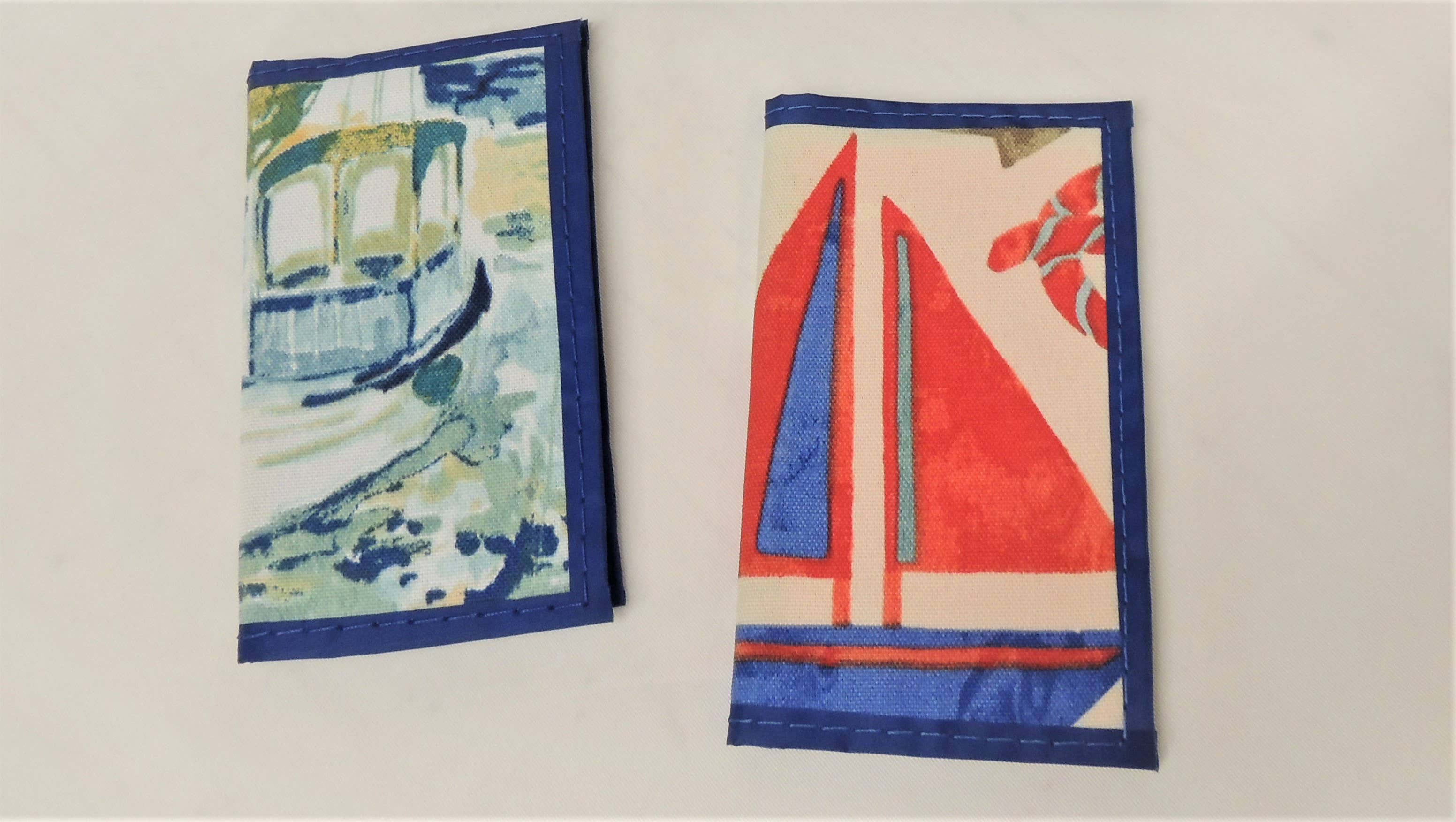 Mainland Canvas - Wholesale Notebook - Notebook Cover, Nautical Fabric, Blue Trim0