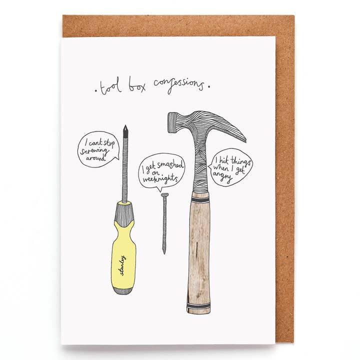 Tool Box Confessions | Funny Greeting Card | Male Birthday for wholesale by You've Got Pen On Your Face
