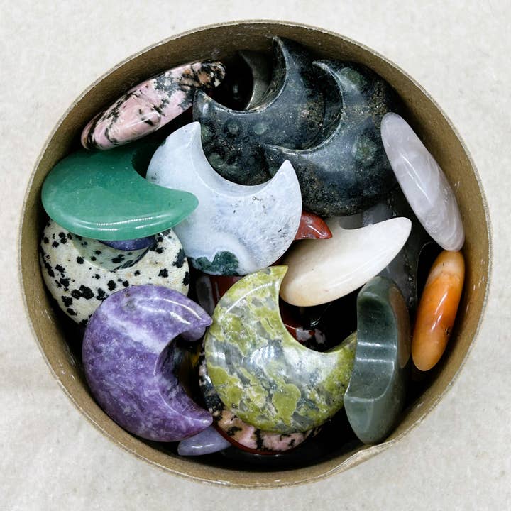 Mindful Living Co. - Wholesale Spiritual Stone/Crystal - Crescent Moon Handmade Gemstone Carvings