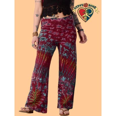 Tye Dye Stretchy Wide Leg Pants for wholesale by Gypsy Rose