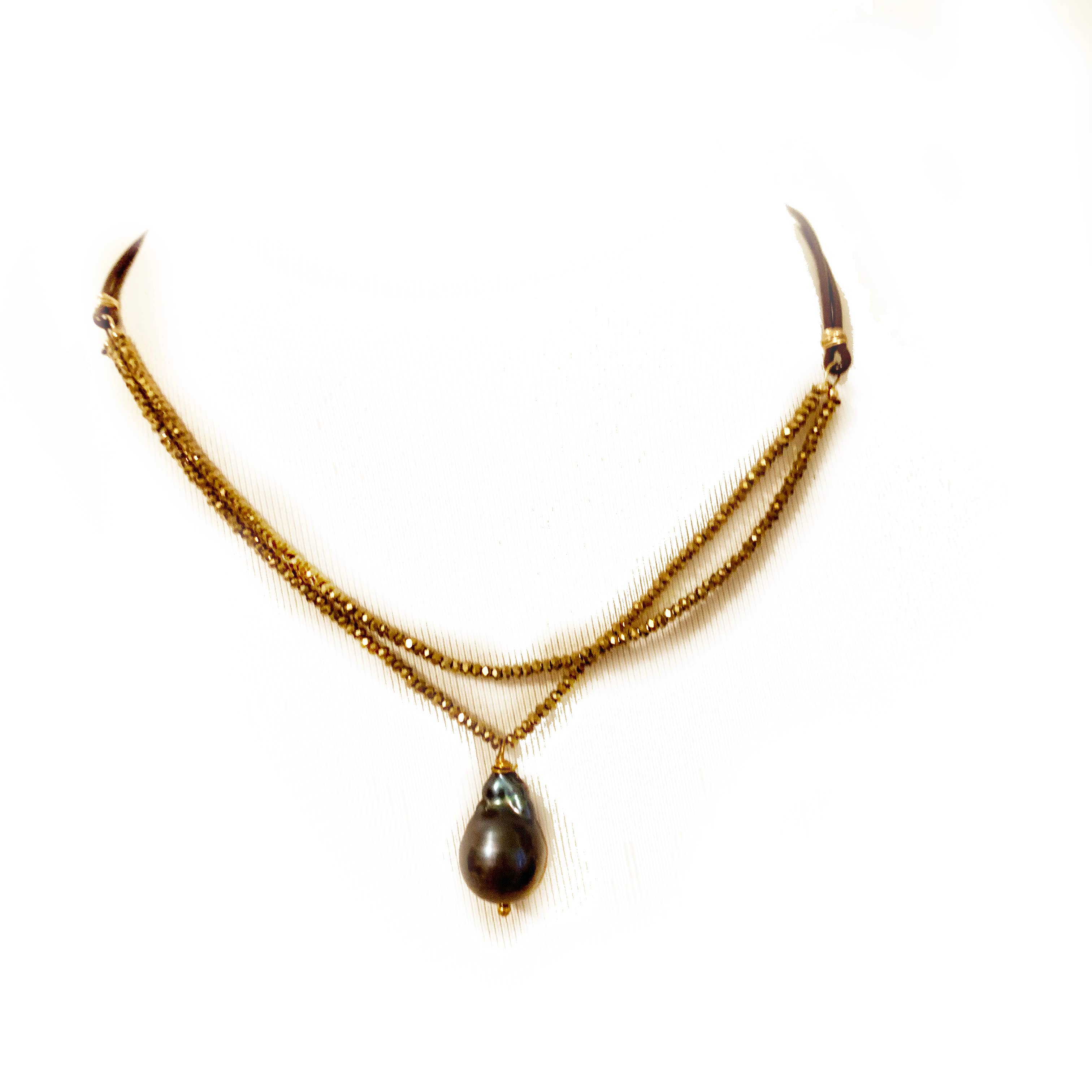 Hila - Wholesale Pendant/Charm Necklace - Cape Double Stranded Pendant Necklace16