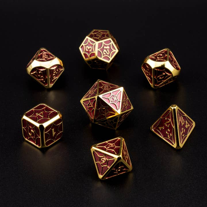 Gilded Amethyst Dice Set for wholesale by Geek Therapeutics