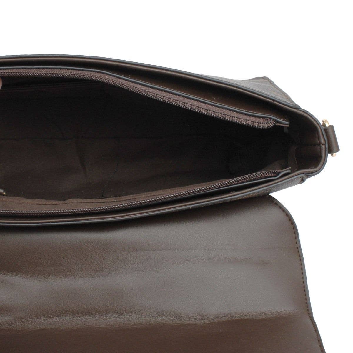 Messenger Brown Luxe Monogram Satchel Handbag Set for wholesale on Faire3