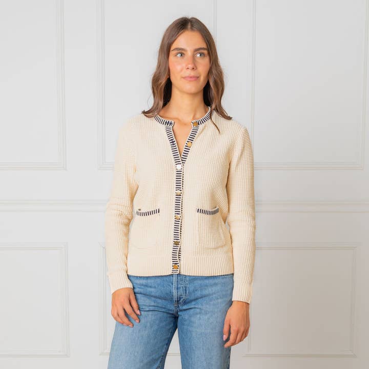 Organic Tweed Sweater Cardigan for wholesale by Hope and Henry