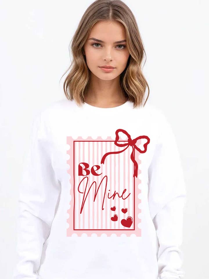 Be Mine Valentine Printed Sweatshirt for wholesale by Missi Clothing