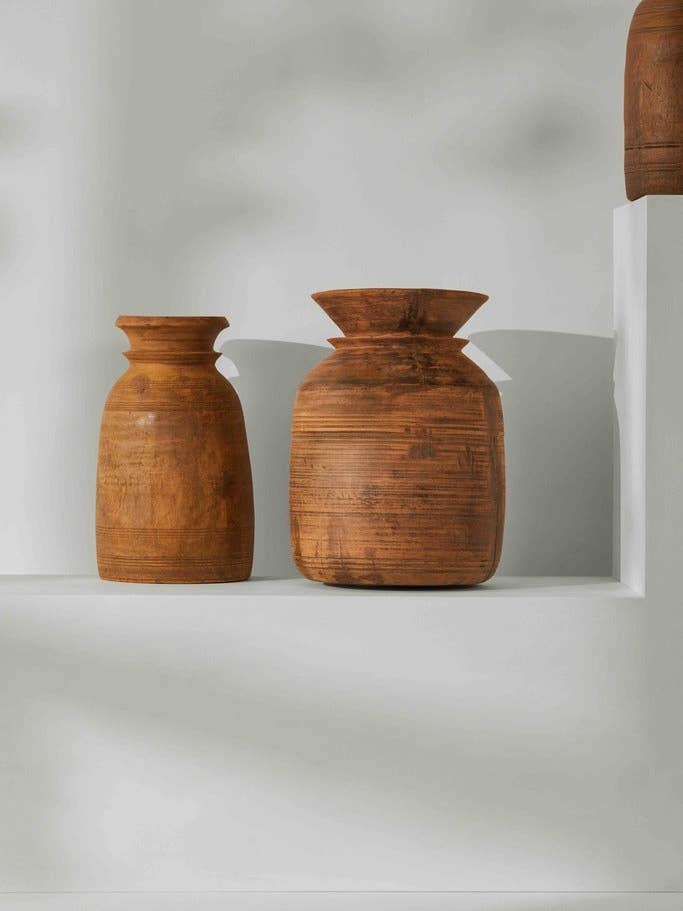 Nepali Wooden Pot for wholesale by Tree Stripes