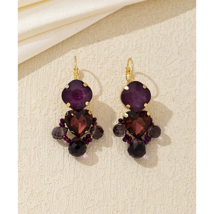 Blossom bijoux - Wholesale Dangle Earrings - Faceted Heart Drop Earrings – 26AHBOL0243