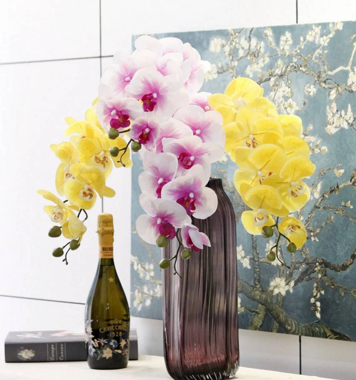 Angel Isabella - Wholesale Artificial Flowers - 36" Real touch Large bloom Phalaenopsis Orchid-9 Flowers11