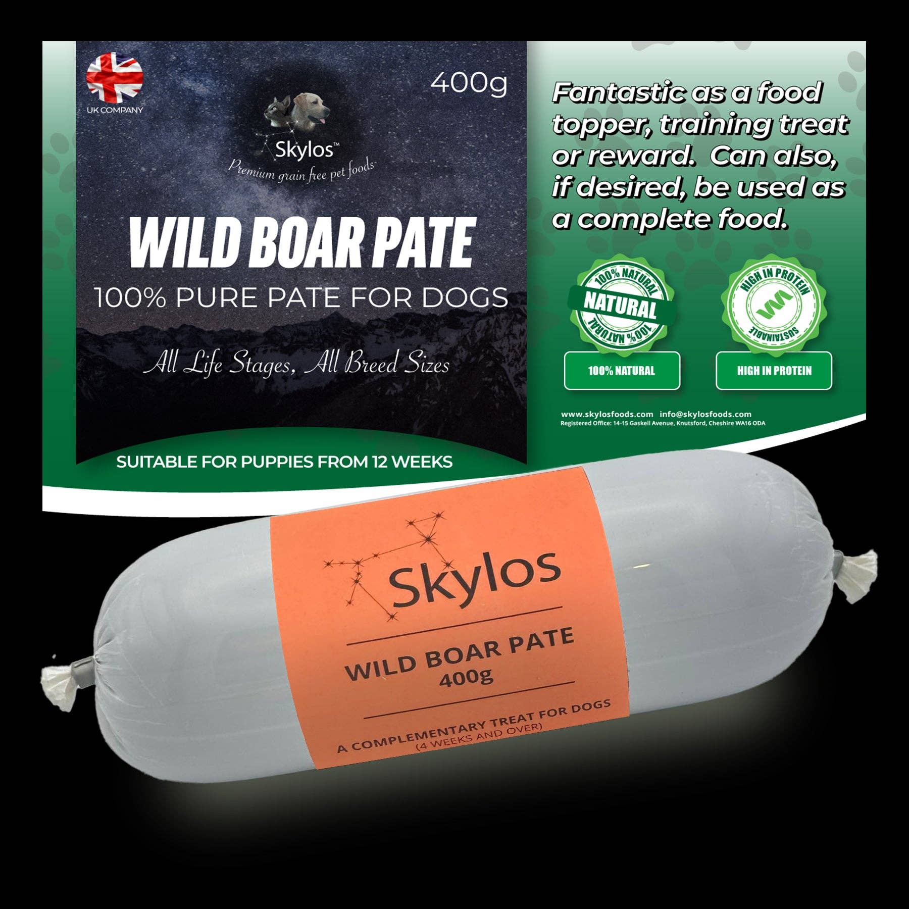 Skylos Foods – wholesale Pet food – Dog – Skylos Pate in 9 Flavours and 2 Sizes18