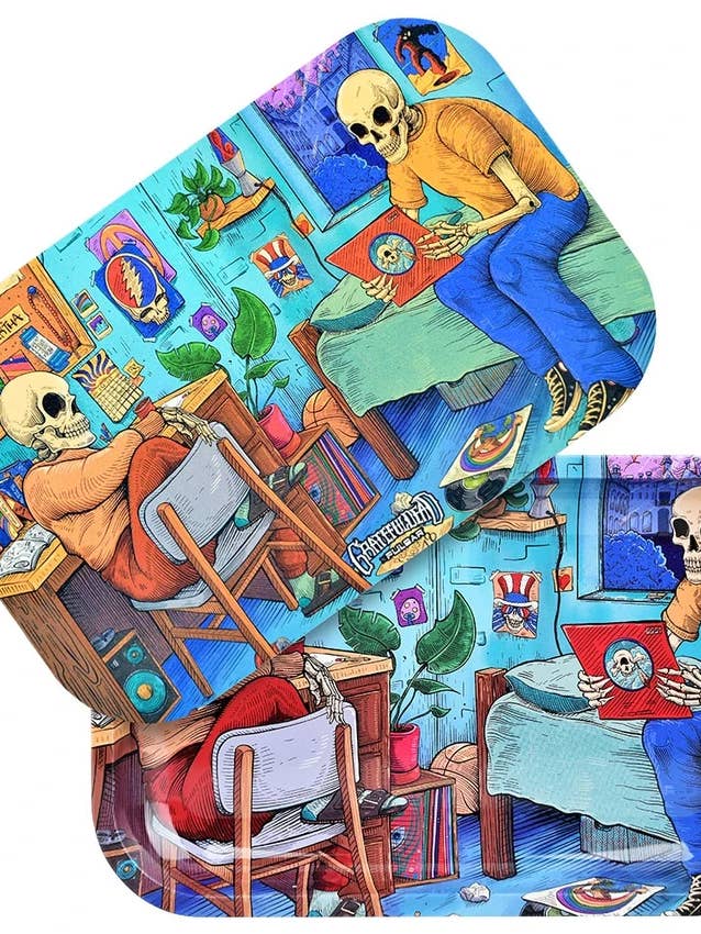 Deadhead Dorm Grateful Dead Metal Tray w/ Magnetic Lid for wholesale by Sunshine Joy