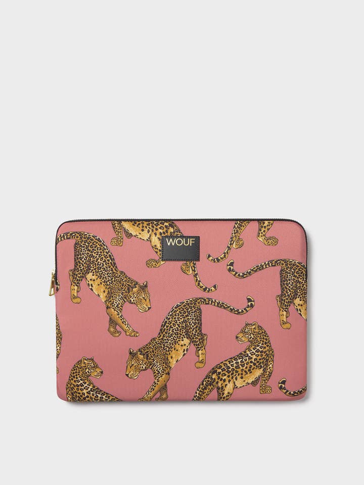 Blush Leopard Laptop Sleeve 13" & 14" for engroshandel hos Wouf