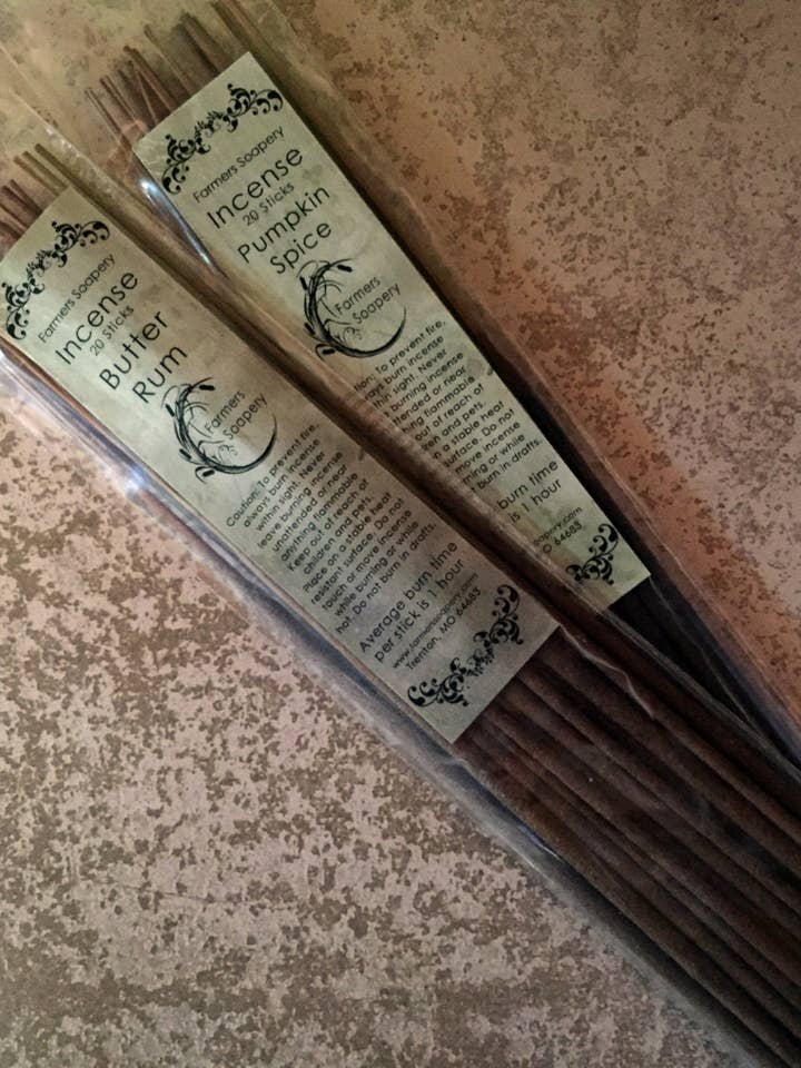 Encens Nag Champa trempé à la main, fortement parfumé, 20 bâtonnets pour la vente par Farmers Soapery