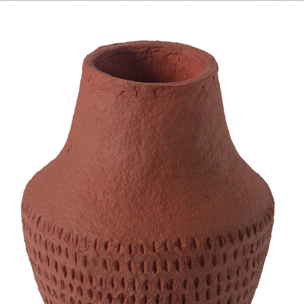 Andrea House - Vendita all'ingrosso Vasi - Vaso in cartapesta di cotone rosso terracotta3