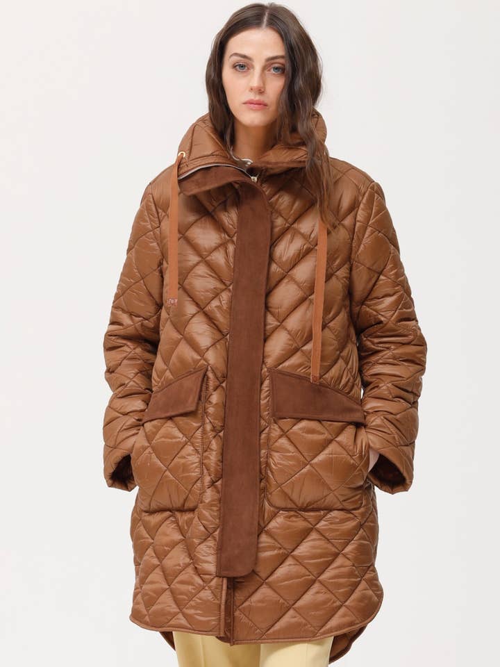 Casaco Kamusi acolchoado losangos por atacado de OKY