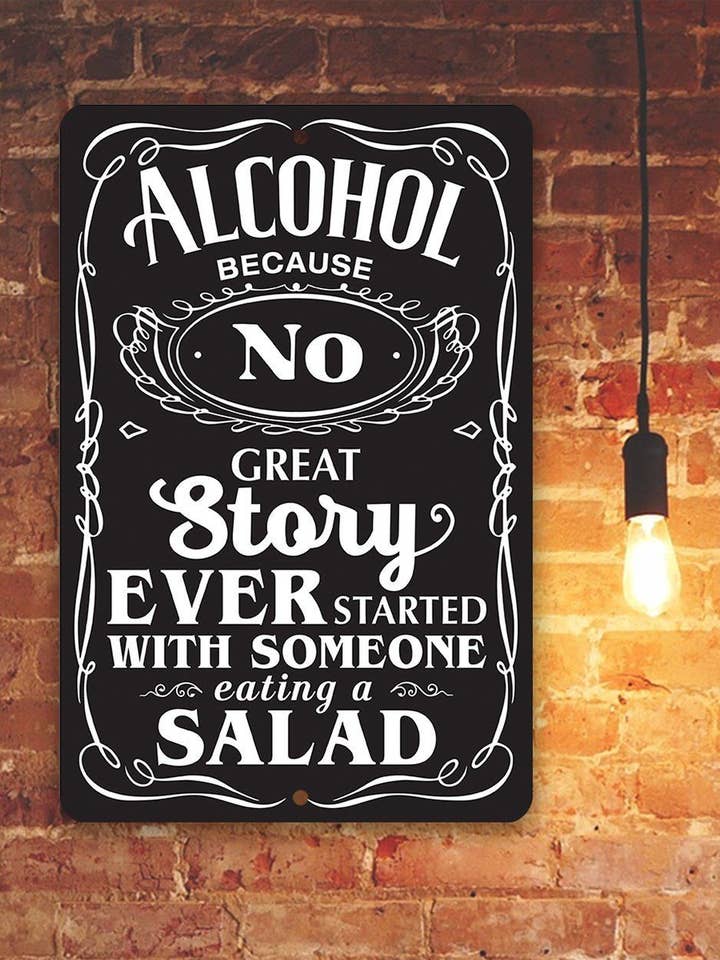 Bar Sign | Alcohol Because for wholesale by Lone Star Art Metal Signs