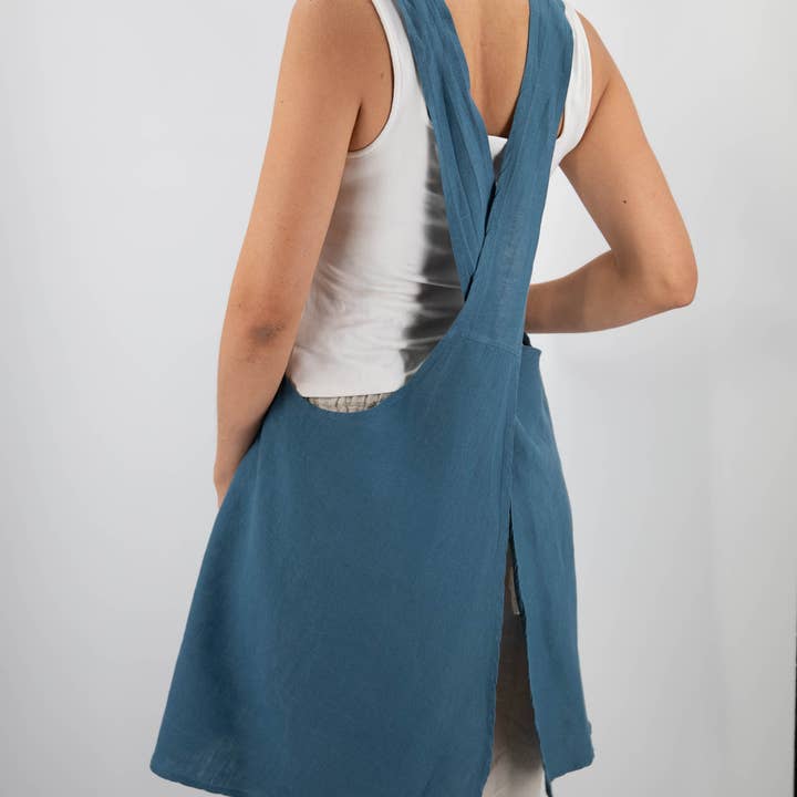 Sunday Morning - Wholesale Apron - Nishi Cross-Back Japanese Style Linen Apron1