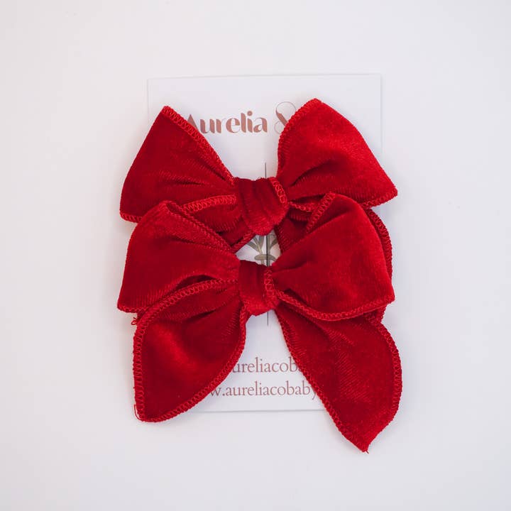 Aurelia & Co. Baby - Wholesale Hair Bow - Kids - Luxe Velvet Fable Hair Bows for Holiday Christmas 20251