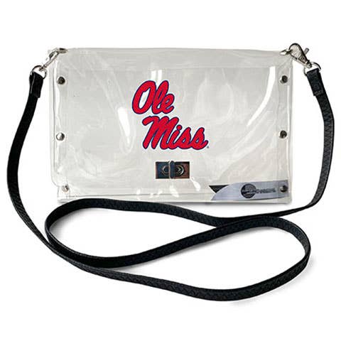 NCAA Mississippi Ole Miss Rebels Clear Envelope Purse for wholesale by Little Earth Productions