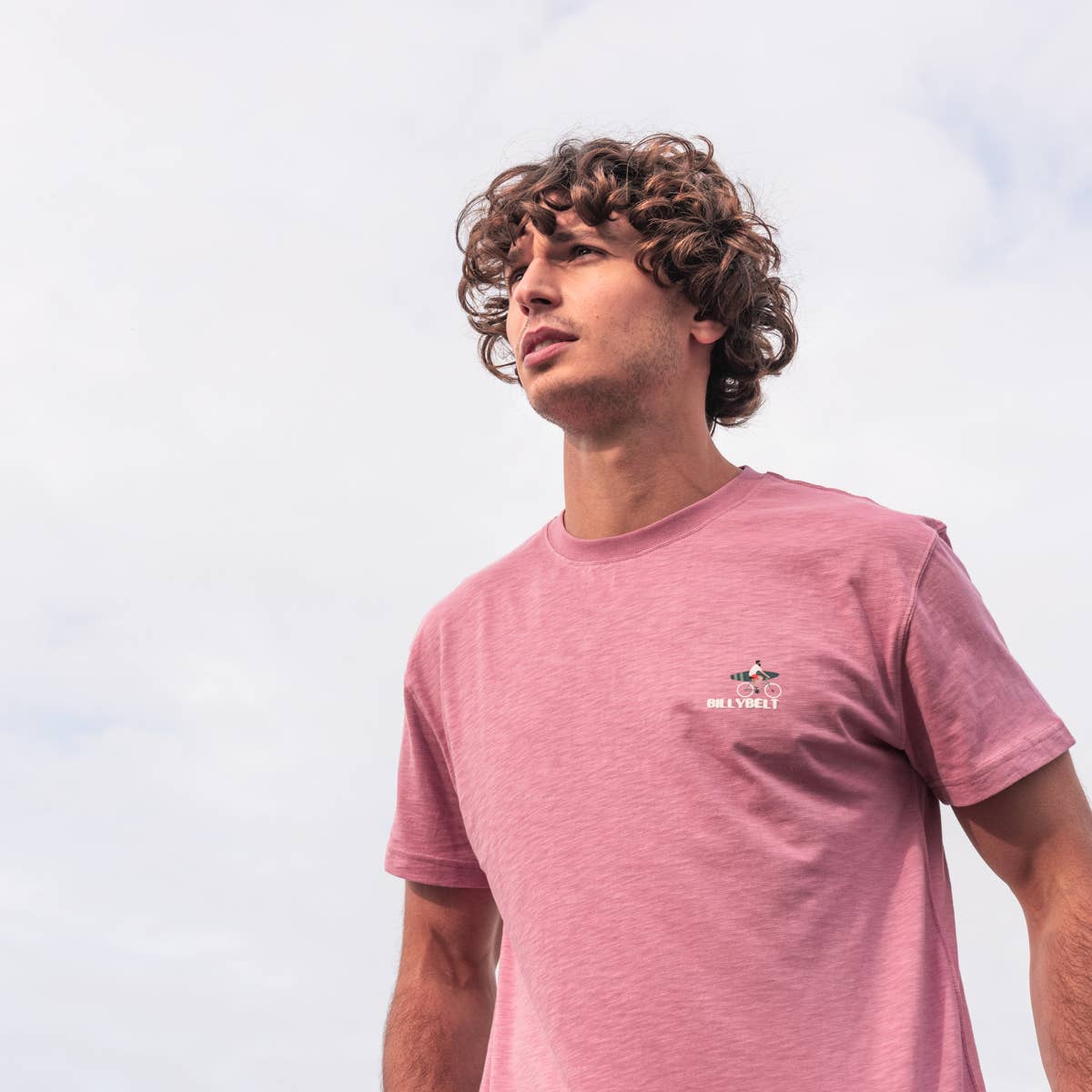 BILLYBELT - Wholesale T-Shirt - Men's - Surfer 100% organic cotton T-shirt - Pink2